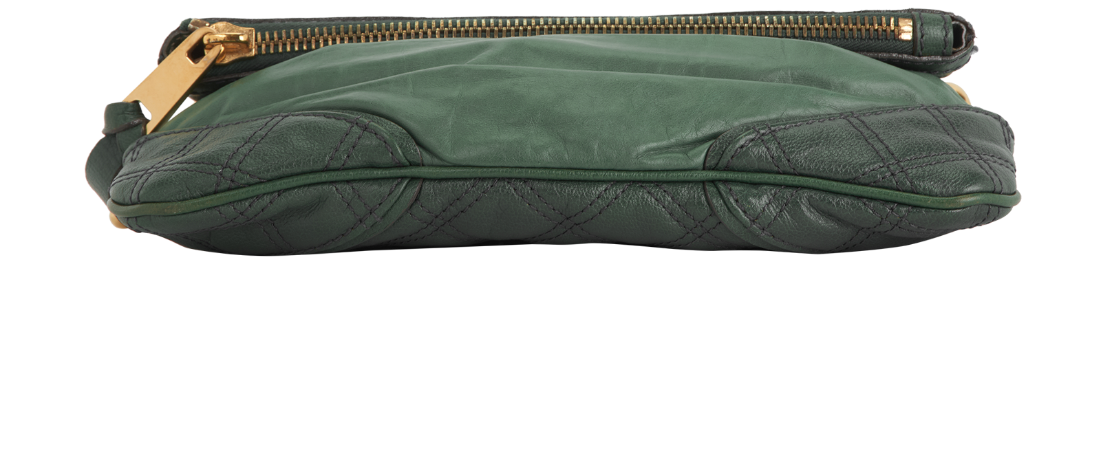 Mayfair Quilted Chain Fold Over, &pound;250, Handbags, Green, Leather, Top view